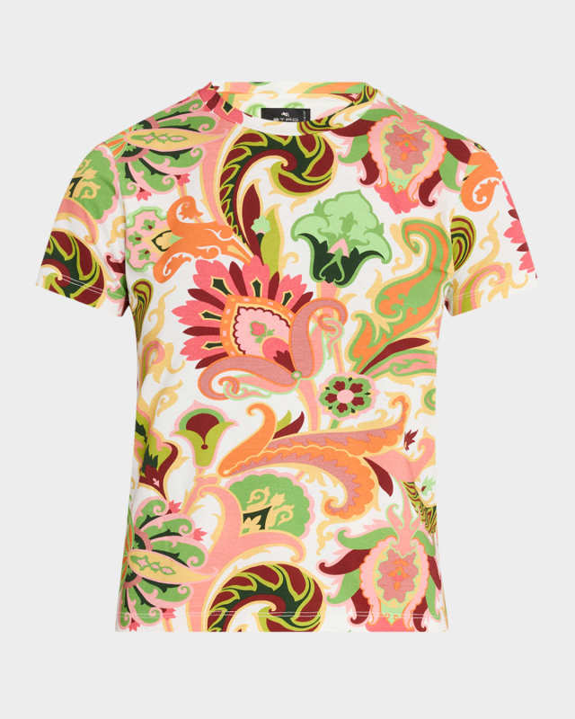 White Summer Artwork Short-Sleeve T-Shirt